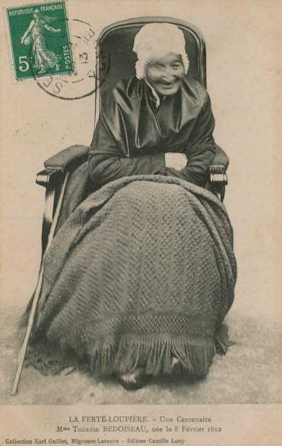 Bir Asırlık Kartpostalı, Madam Therese Bedoiseau, La Ferte-Loupiere, 1913 by French Photographer