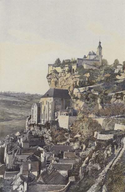 Rocamadour, Kaya ve şehir, Görünüm N by French Photographer