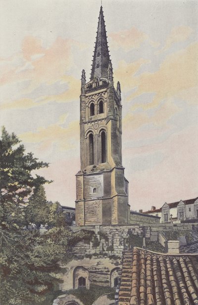 Saint-Emilion, monolitik kilisenin üzerindeki çan kulesi by French Photographer