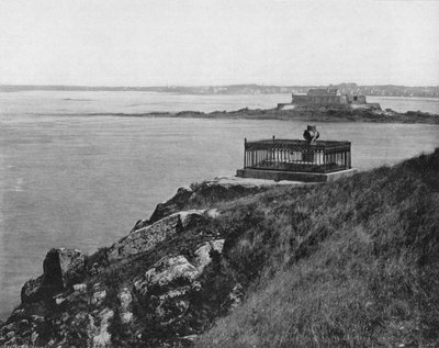 Saint-Malo - Chateaubbiand Mezarı (s/b fotoğraf) by French Photographer