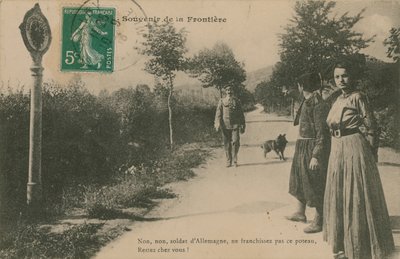 Fransız-Alman sınırının hatırası. 1913 yılında gönderilen kartpostal. by French Photographer