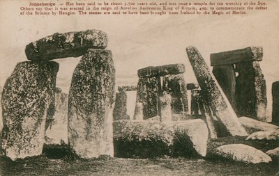 Stonehenge - Bronz Çağı taş dairesi folklorda, Aurelius Ambrosius, 490 döneminde Britanya'nın Hengist tarafından yenilgisini anmak için dikildiği söylenir. Taş olduğu söyleniyor by French Photographer