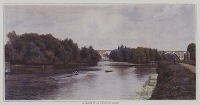 Marne Nehri ve Nogent Viyadüğü, Fransa (renkli fotoğraf) by French Photographer