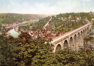 Viaduct de Lanvallay, Dinan, Fransa, 1890-1900 by French Photographer