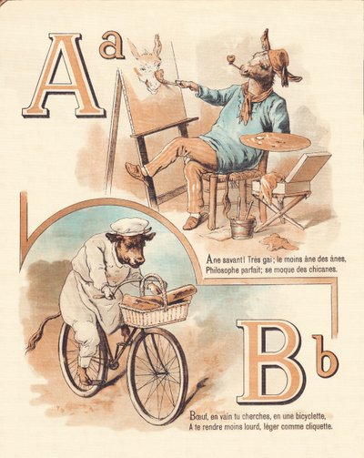 A B: Hayvan, sanatçı, sığır eti, fırıncı by French School