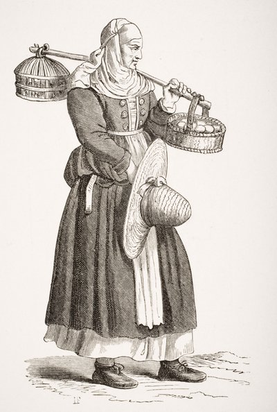 Bir Yumurta Satıcısı, Cesare Vecellio (1521-1601) tarafından Paul Lacroix (1806-84) tarafından 1847