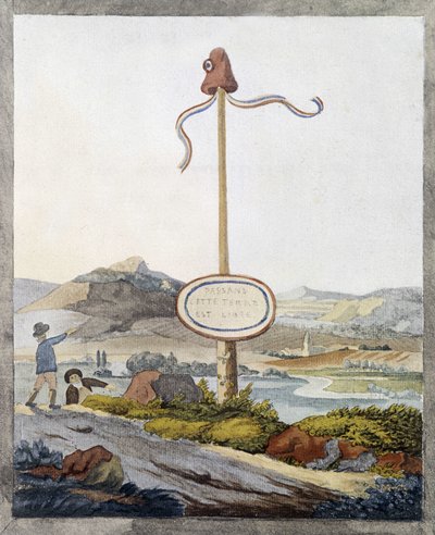 1789 devrimi sırasında bir Fransız sınırı: “Yolcular, bu topraklar özgür” by French School