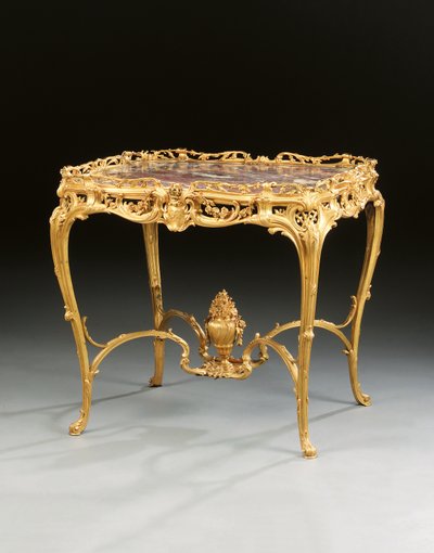 Bir Napolyon III orta sehpa, Maison Millet, Paris, 1860 dolayları (altın bronz ve ahşap) by French School