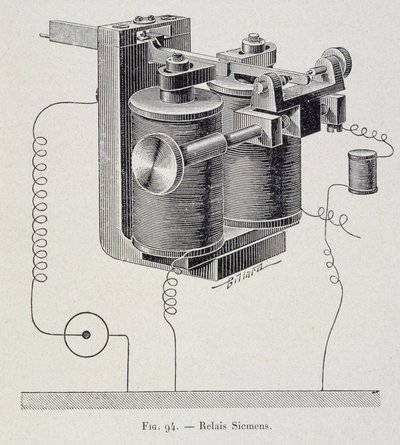 Bir Siemens Röle - G. Davy tarafından “Elektrik Yoluyla” by French School