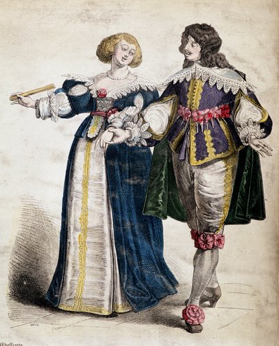 Louis XIII altında bir çift soylu by French School