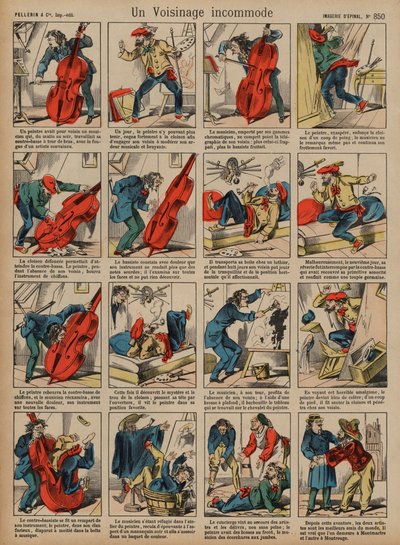 Komşular arasında bir anlaşmazlık (renkli gravür) by French School