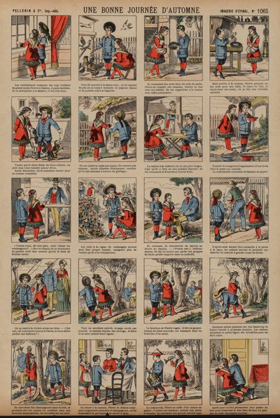 Güzel bir sonbahar günü (renkli gravür) by French School