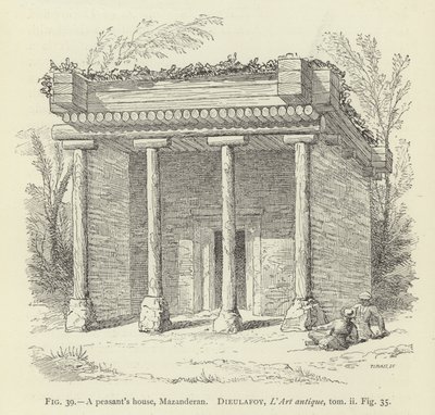 Bir köylü evi, Mazanderan by French School