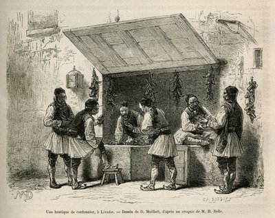 Bir kunduracı dükkanı ve müşterisi, Livadie