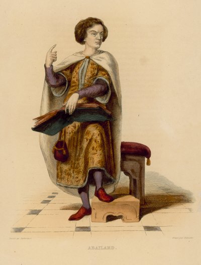 Abaylard (renkli gravür) by French School
