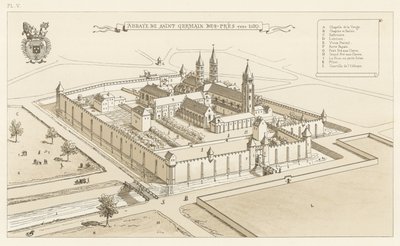 1520 dolaylarında Saint Germain des-Pres Manastırı by French School