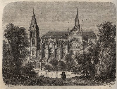 12. yüzyılda kurulan Paris Manastırı Saint-Victor (Aziz Victor) - Victor Duruy (1811-1894) tarafından “Histoire de France”da gravür - 1882 by French School