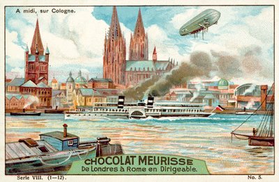 Öğle vakti Köln'ün üstünde (chromolitho) by French School