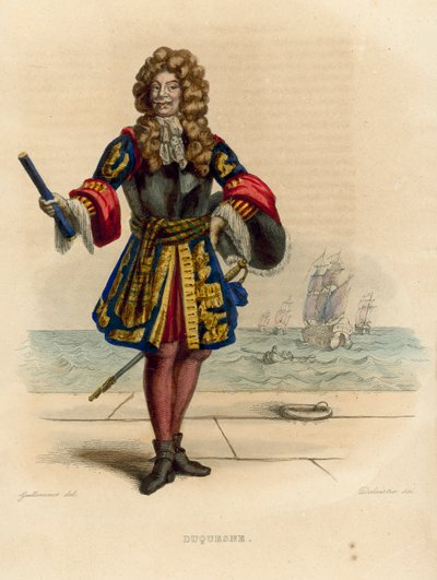 Abraham Duquesne (renkli gravür) by French School