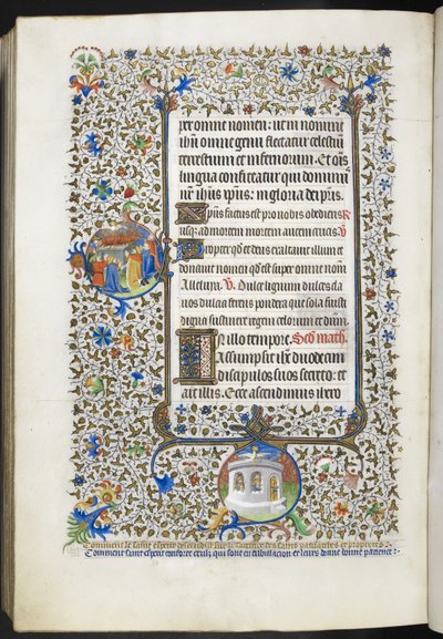 Ms 18850 f.281v Saatler Kitabı (The Bedford Hours) c.1410-30 (parşömen üzerine mürekkep, renk ve altın) ekleyin by French School