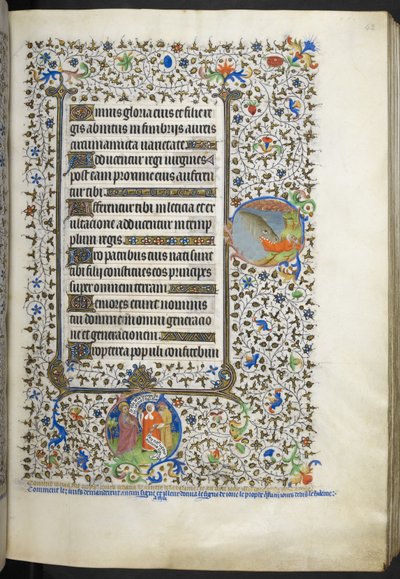 Ms 18850 f.42r Book of Hours (Bedford Hours) c.1410-30 (parşömen üzerine mürekkep, renk ve altın) ekleyin by French School