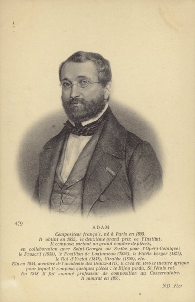 Adolphe Adam, Fransız besteci ve müzik eleştirmeni (1803-1856) by French School