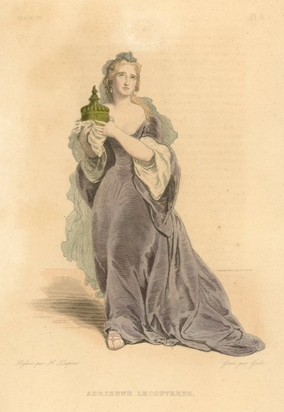 Adrienne Lecouvreur (renkli gravür) by French School