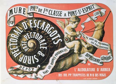 Göğüs Şurubu Sirop Pektoral Descargots, c.1860 için Reklam by French School