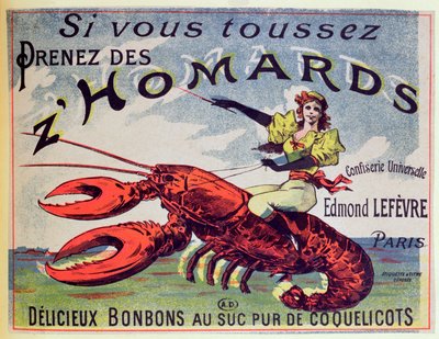 Cough Sweets ZHomards için reklam, on dokuzuncu yüzyıl sonu by French School
