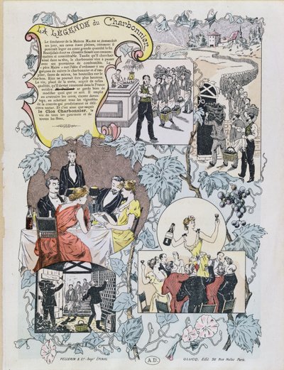 Le Clos Charbonnier Beaujolais, 1880 dolayları için reklam by French School