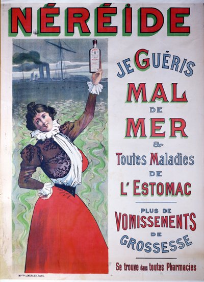 Deniz tutmasına karşı Nereide ilacı reklamı, c.1900 by French School