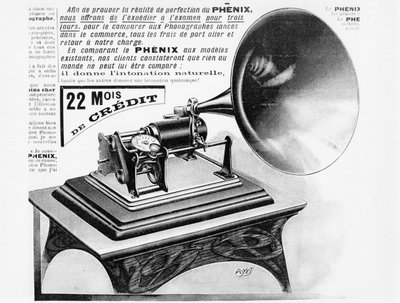 Fonograf için reklam, c.1905 by French School