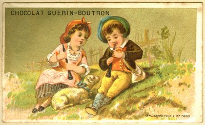 Guérin Boutron çikolatalarının reklam kromolitografisi (krolitografi) by French School