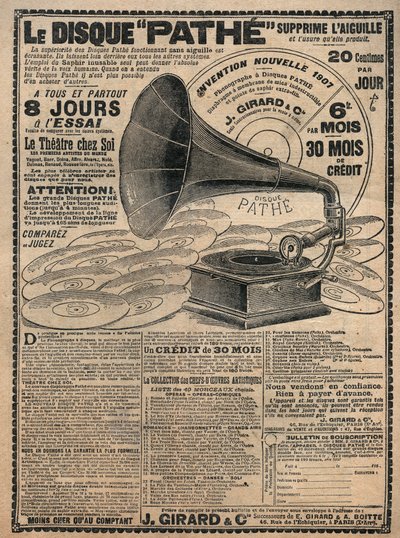 Fonografların reklamı “” Pathe”” 1907 - Le disque pathe - by French School