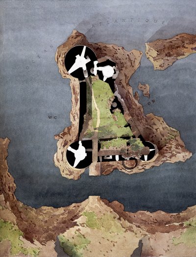11. yüzyıl kale planı ile Yeu (Ile-d