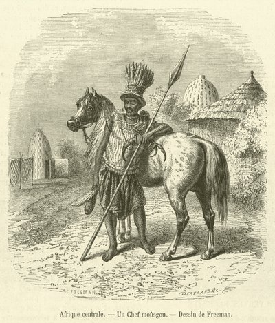 Orta Afrika, Bir Mousgou Şefi (gravür) by French School