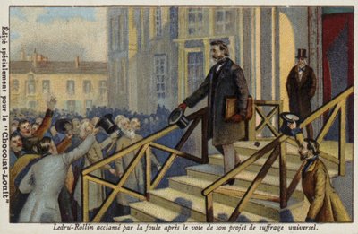 Alexandre Ledru-Rollin, genel oy hakkı önerisine yapılan oylamanın ardından kalabalık tarafından alkışlandı by French School