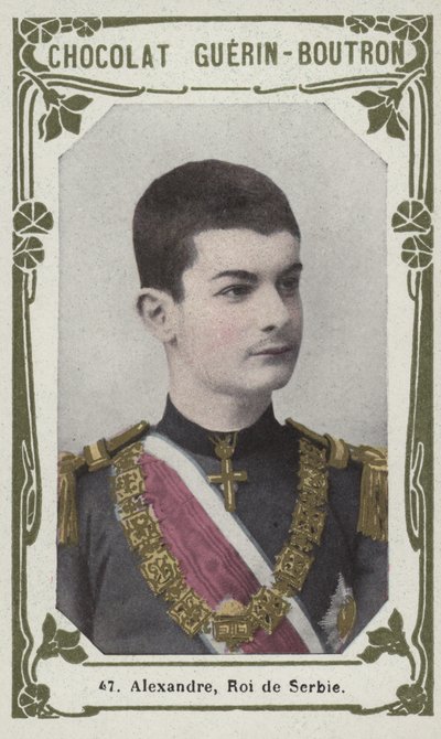 Alexander, Sırbistan Kralı (renkli fotoğraf) by French School