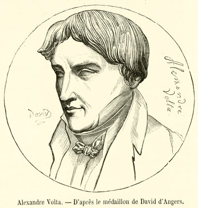Alexandre Volta (gravür) by French School