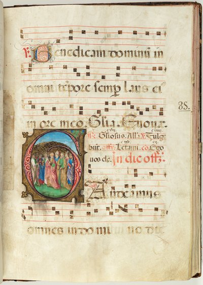 All Saints, Kademeli f.85 (parşömen üzerine mürekkep, tempera ve altın varak) by French School