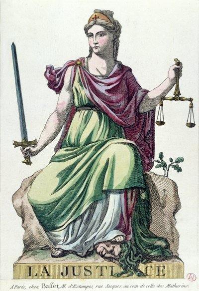 Adalet Alegorisi, Baffet tarafından yayınlandı, 1792 by French School