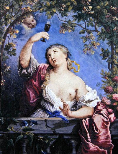 Erdem Alegorisi (parşömen üzerine guaj) by French School