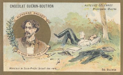 Alphonse Daudet (1840-1897), Fransız yazar ve oyun yazarı, “Le sous-prefet aux champs”ın yazarı, nesir baladı (1866) by French School
