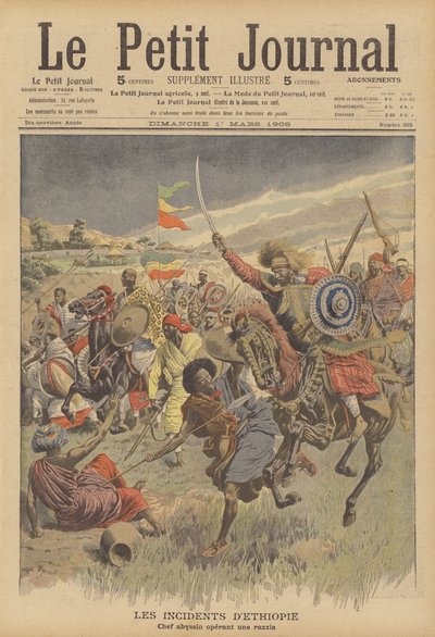 Habeşli bir şef, Somalilere karşı bir baskın düzenledi (renkli taş) by French School