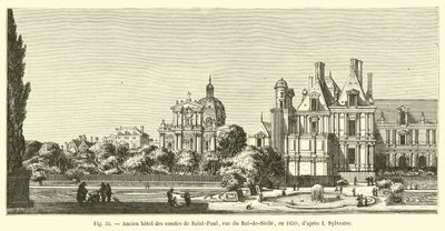 Saint-Paul Kontlarının eski oteli, rue du Roi-de-Sicile, 1650; ben Sylvestre
