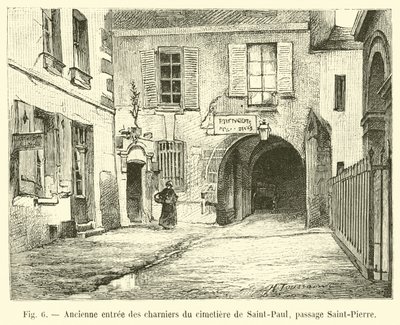 Saint-Paul mezarlığının toplu mezarlarına eski giriş, Saint-Pierre geçidi by French School