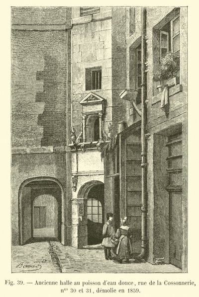 Eski tatlı su balık pazarı, rue de la Cossonnerie, no 30 ve 31, 1859