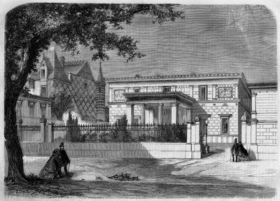 Antik mimari: Mimar Alfred Normand tarafından inşa edilen “Prens Napolyon”un (1822-1891) Pompeian evinin cephesinin görünümü. Paris, rue Montaigne by French School