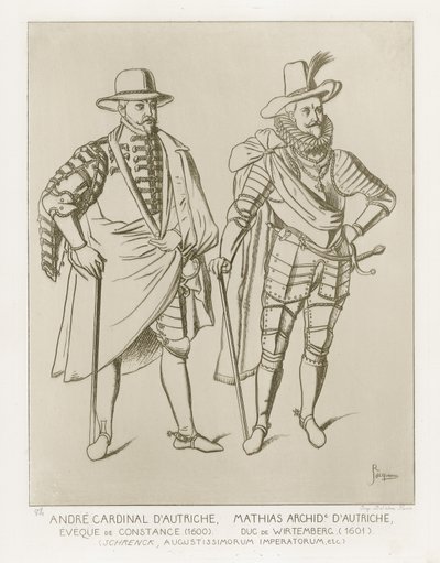 Andre Kardinal dAutriche, Eveque de Constance (1600). Mathias Archid dAutriche, Duc de Wirtemberg (1601). C Shrenck tarafından yapılan sanat eserinden sonra by French School