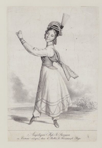 Angelique St Romain Mees, La Francaise et le Raja (lito) balesi için Kazak kostümü içinde by French School